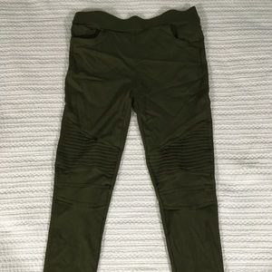 Olive Moto Jeans